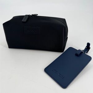 MONOS Black Small Metro Toiletry Travel Bag + Blue Luggage Tag